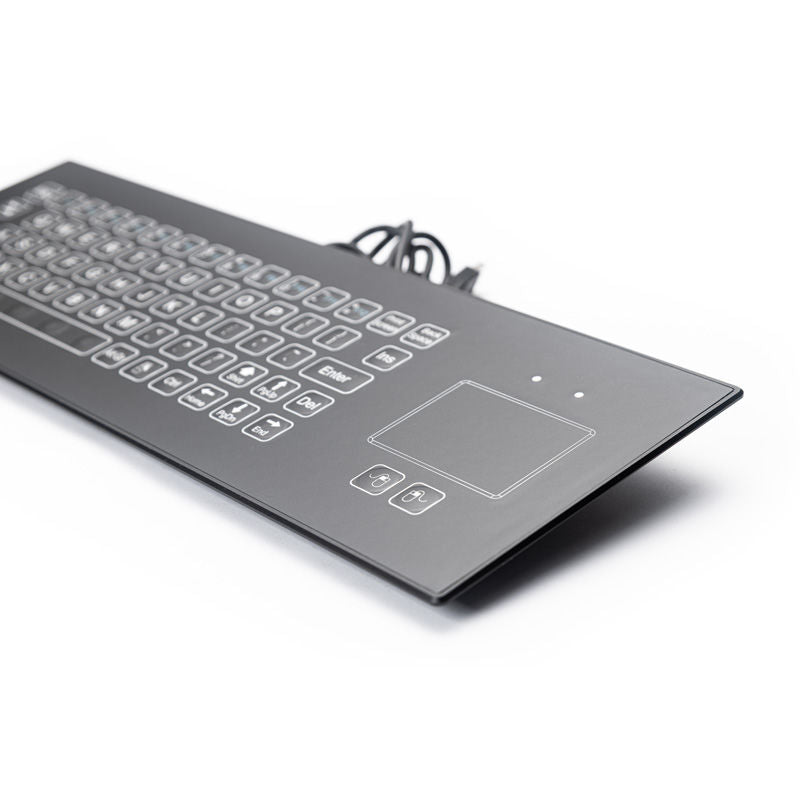 D-8688-QRS IP66 Waterproof Industrial Metal Medical Grade Ultra-thin Membrane Keyboard With Touchpad