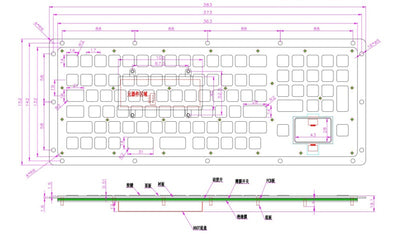 D-8697 99 Keys Embedded Rugged Industrial Stainless Steel Keyboard With Number Key and Touchpad