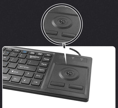 D-87B Wired USB PS2 Plastic Industrial Keyboard With Integrated Trackball Used For CNC Server Room Cabinet Kiosk