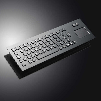 D-8608B Black IP65 Metal Industrial Stainless Steel USB Kiosk Keyboard With Touchpad For Ticket Vending Machine
