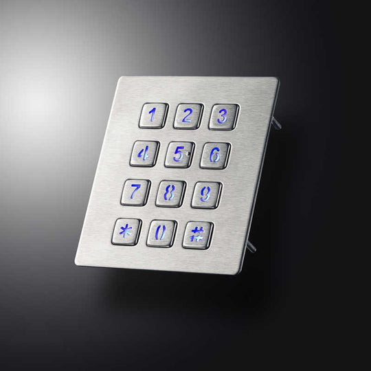 D-8208J-backlight 12 Keys 3x4 Matrix USB Kiosk illuminated Keypads Metal Stainless Steel Backlit Numeric Keypad For Access Control