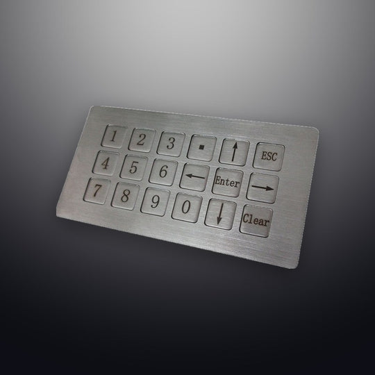 D-8239 18 Keys Compact Vandal Proof Stainless Steel Industrial Numeric Keypad