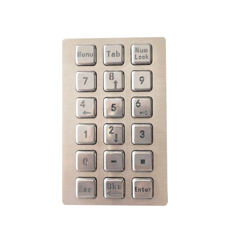 D-8292 18 Keys Rugged Vandal Proof Keyboard Backlight Metal Industrial Numeric Keypad