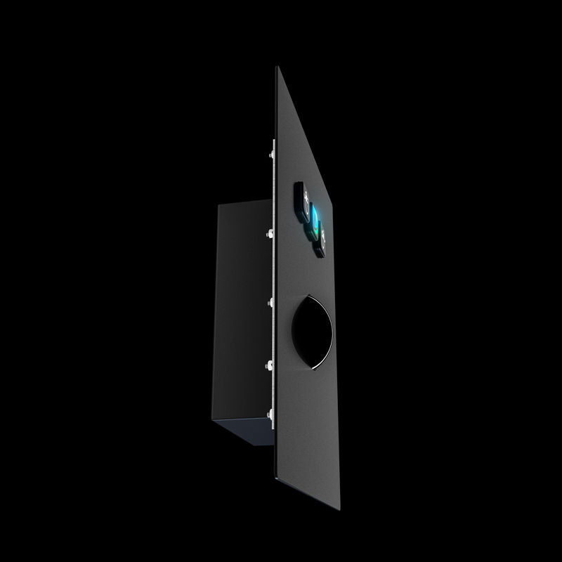 D-8302D Front Panel Mount Stainless Steel Metal Trackball Mouse In Black