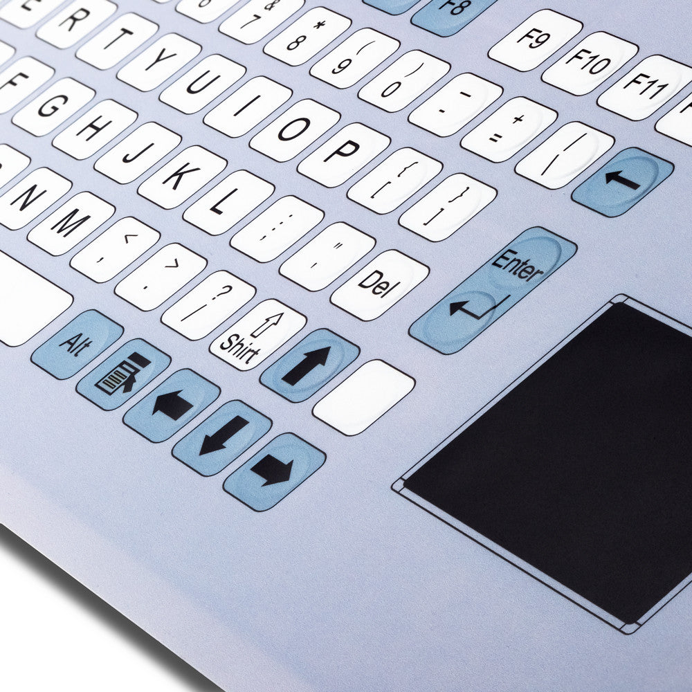 D-8765 IP67 Waterproof Industrial Metal Medical Grade Flat Keys Membrane Keyboard With Touchpad