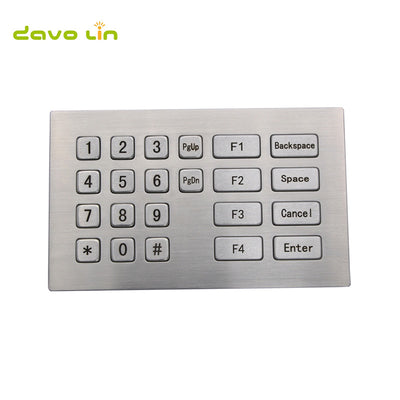 D-8932 22 Keys Metal Industrial Numeric Keypads Stainless Steel Kiosk Keypad For Vending Machine