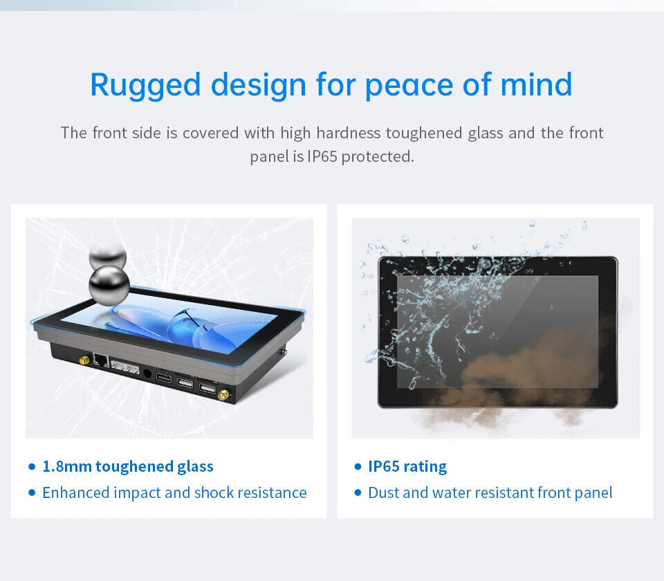 7" inch A133P 2x INT SPK All in One HMI Android Panel PC, IPS, ABS Frame