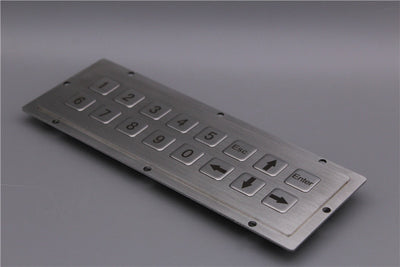 D-8908 16 Keys Rugged Embedded Horizontal Double-Row Layout Metal Numeric Keypad