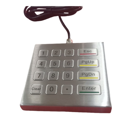 D-8201DESK 16 Keys Desktop IP65 Waterproof Industrial Metal Keypad Stainless Steel Keyboard