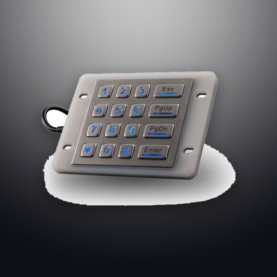 D-8988 Outdoor IP68 Waterproof 16 Keys Backlight Metal Keypad Front Panel Stainless Steel With Aluminum Case
