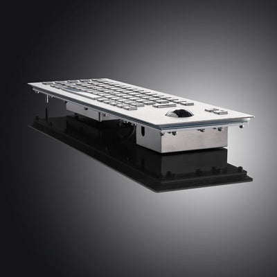 D-8603 67 keys Panel Mount Industrial Keyboard With Trackball USB Stainless Steel Metal Rugged Keyboard For Self Service Kiosk