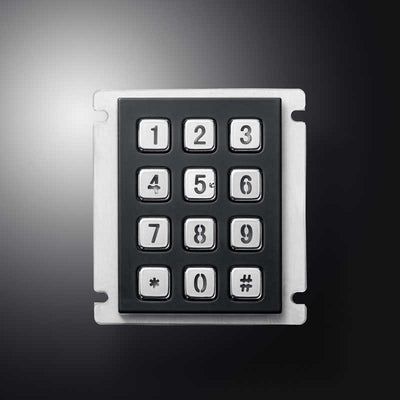 D-8208J-2-B-BG IP67 Waterproof 12 Keys 3X4 Industrial LED Backlight Metal Numeric Keypad For Smart Locker Access Control