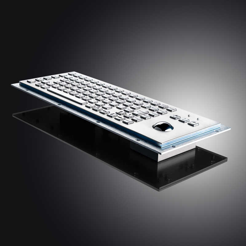 D-8606G IP65 Metal Industrial Keyboards With Trackball Stainless Steel USB Rugged Keyboard For Self Service Kiosk