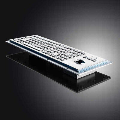 D-8606G IP65 Metal Industrial Keyboards With Trackball Stainless Steel USB Rugged Keyboard For Self Service Kiosk