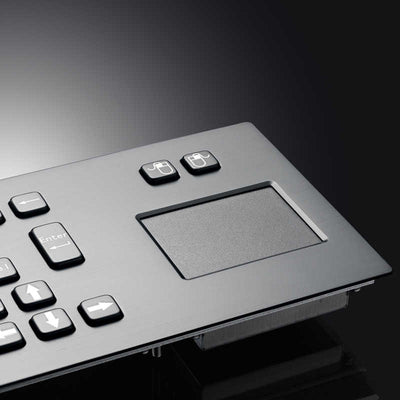 D-8608B Black IP65 Metal Industrial Stainless Steel USB Kiosk Keyboard With Touchpad For Ticket Vending Machine