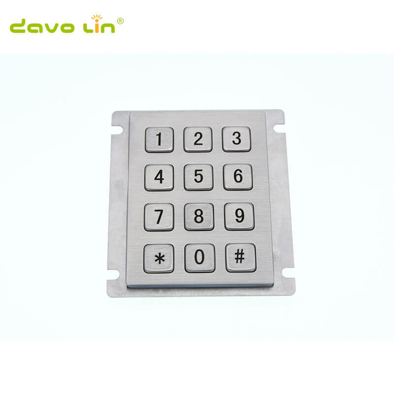 D-8208J-1 Rugged Stainless Steel 12 Keys Access Control Metal Keypad For ATM kiosk