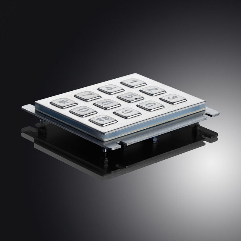 D-8208J-1-Backlight Outdoor 12 Keys 3X4 Industrial LED Backlit Metal Numeric Keypad For ATM Kiosk Access Control