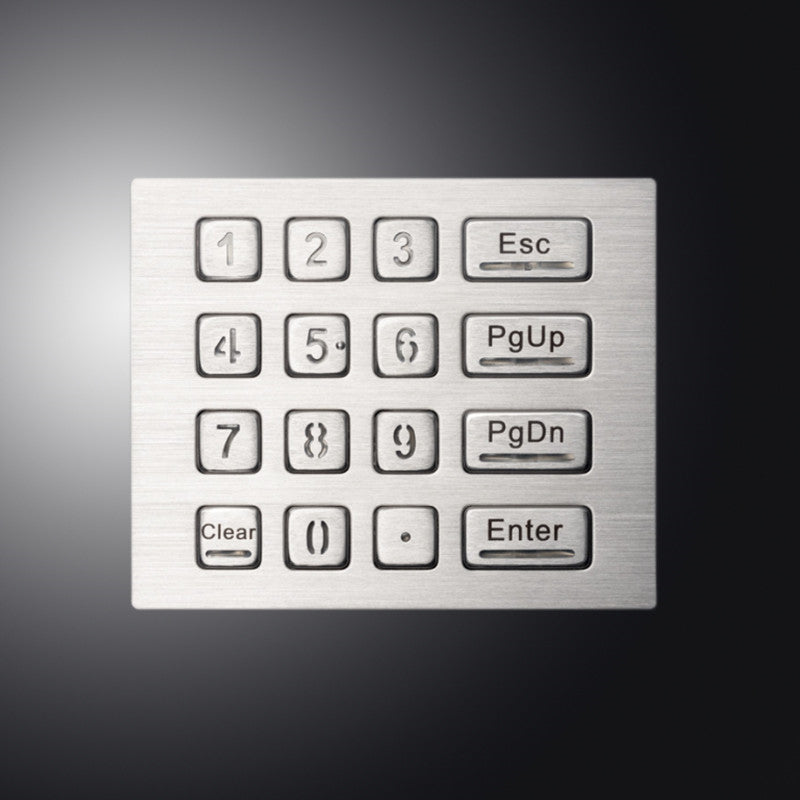 D-8281 16 Keys Industrial Vandal Proof IP65 Waterproof LED Backlight 4 x 4 USB Numeric Metal Keypad