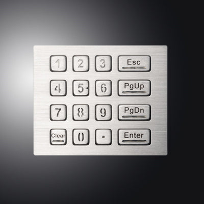 D-8281 16 Keys Industrial Vandal Proof IP65 Waterproof LED Backlight 4 x 4 USB Numeric Metal Keypad