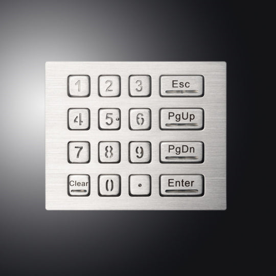 D-8281 16 Keys Industrial Vandal Proof IP65 Waterproof LED Backlight 4 x 4 USB Numeric Metal Keypad
