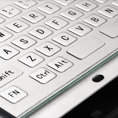 D-8680 Rugged Compact Mini 66 Flat Keys Panel Mount Stainless Steel Industrial Metal Keyboard