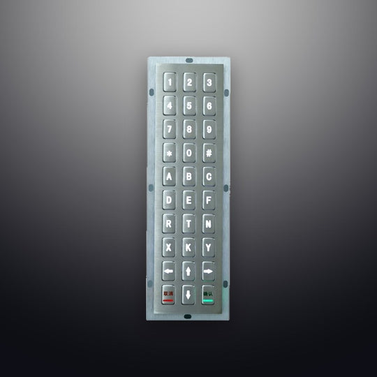 D-8954 Backlight 30 keys Rear Panel Mount Stainless Steel Industrial Metal keypad With Backlight
