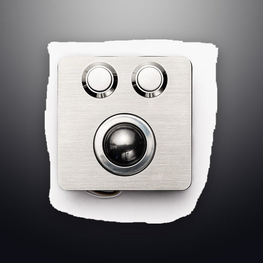 D-8338 Panel Mount Mini Stainless Steel Metal 25mm Trackball Mouse With Two Button