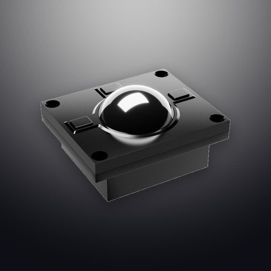 D-8335 Sandblasted Oxidized Black Aluminum Material, Rugged 38mm Trackball Mouse