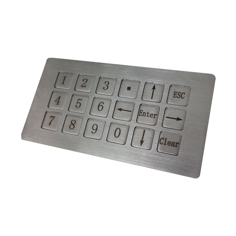 D-8239 18 Keys Compact Vandal Proof Stainless Steel Industrial Numeric Keypad