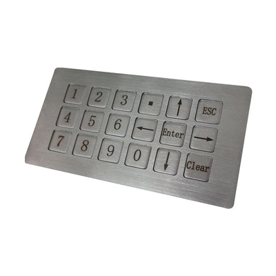 D-8239 18 Keys Compact Vandal Proof Stainless Steel Industrial Numeric Keypad