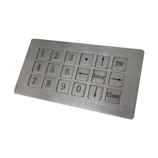 D-8239 18 Keys Compact Vandal Proof Stainless Steel Industrial Numeric Keypad