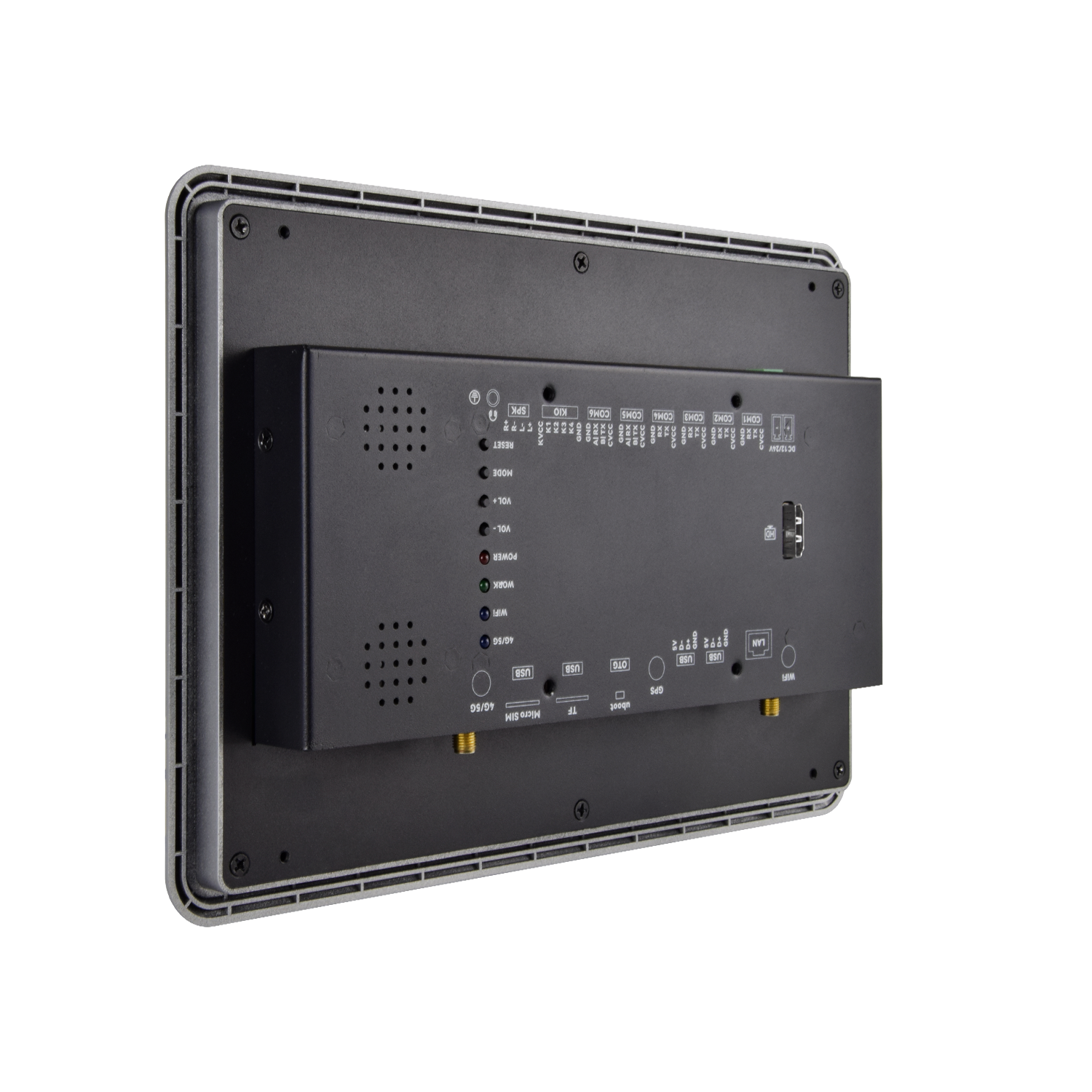 10.1" RK3576S 2x INT SPK All in One HMI Android Panel PC, IPS, ABS Larger Frame