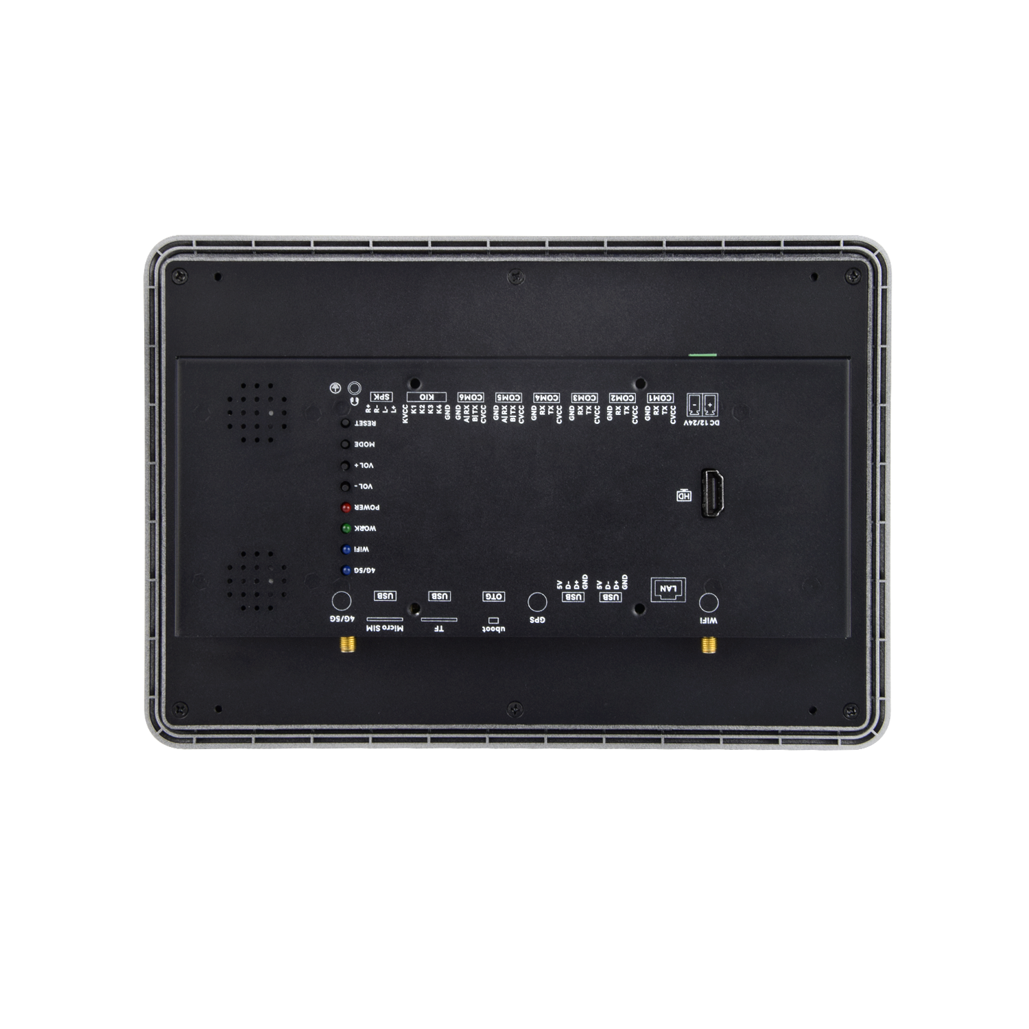 10.1" RK3576S 2x INT SPK All in One HMI Android Panel PC, IPS, ABS Larger Frame