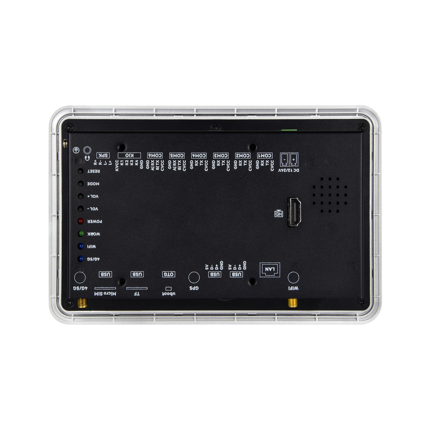7" RK3576S 2x INT SPK All in One HMI Android Panel PC, IPS, ABS Larger Frame