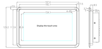 7" RK3576S 2x INT SPK All in One HMI Android Panel PC, IPS, ABS Larger Frame