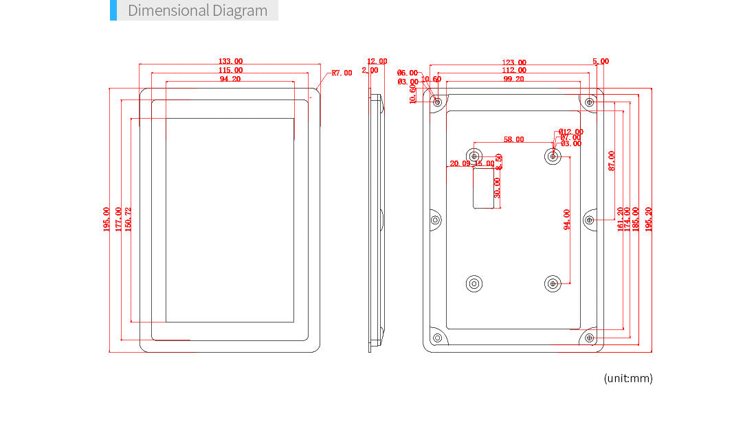 HD702E 7" eDP LCD Display with Capacitive Touch- 800×1280 Resolution