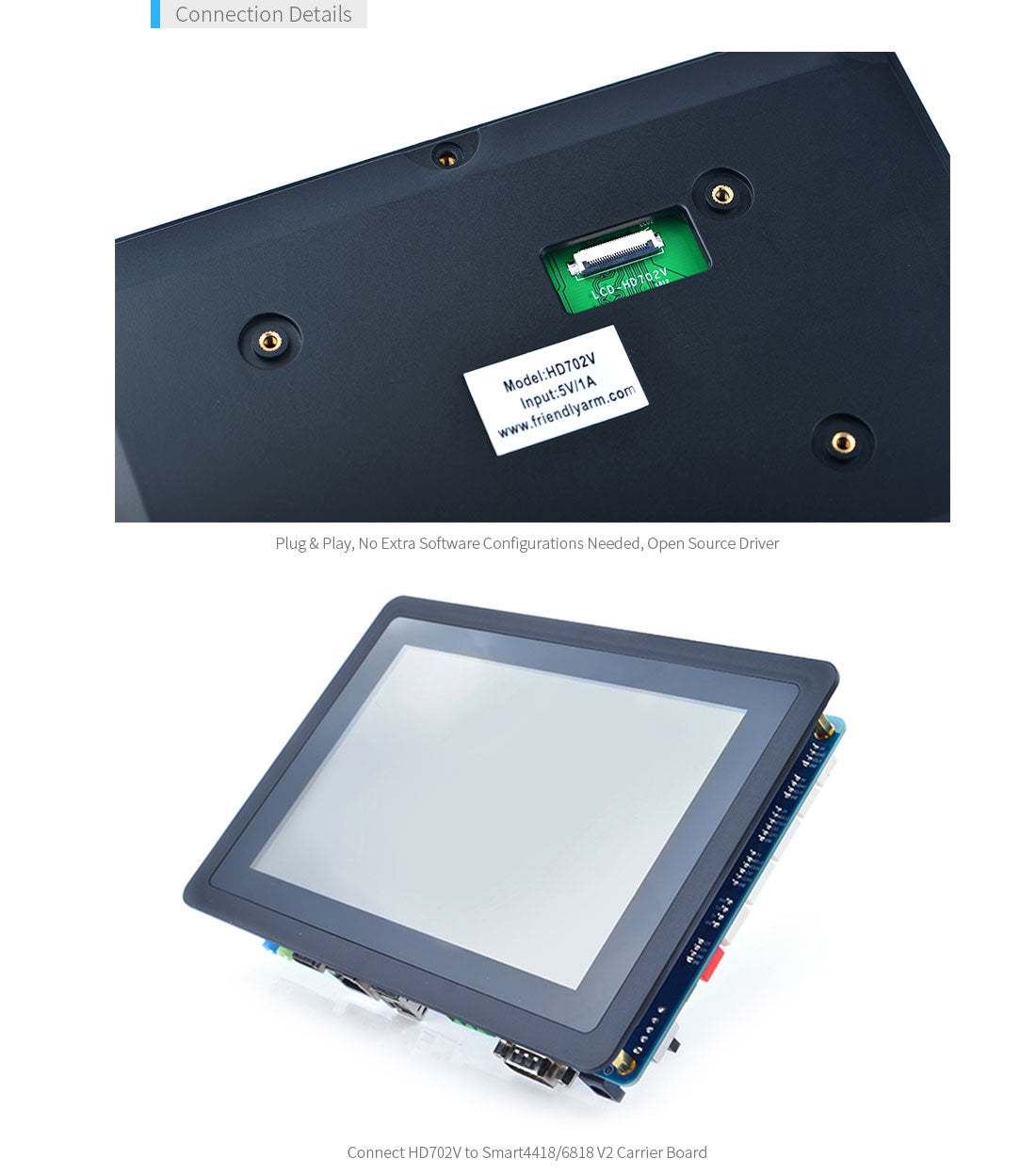 HD702V 7″ LVDS HD Display | Capacitive Touch | 1280×800 | LVDS Interface | Android Linux
