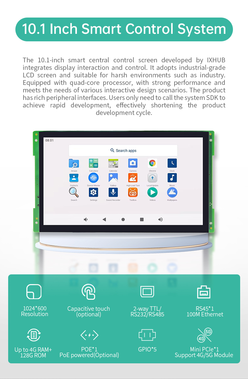 10.1″ Android Panel PC RK3568 – Open Frame Industrial HMI Board | H-3568