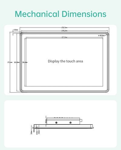 10.1" RK3576S All in One HMI Android Panel PC, IPS, AL Frame