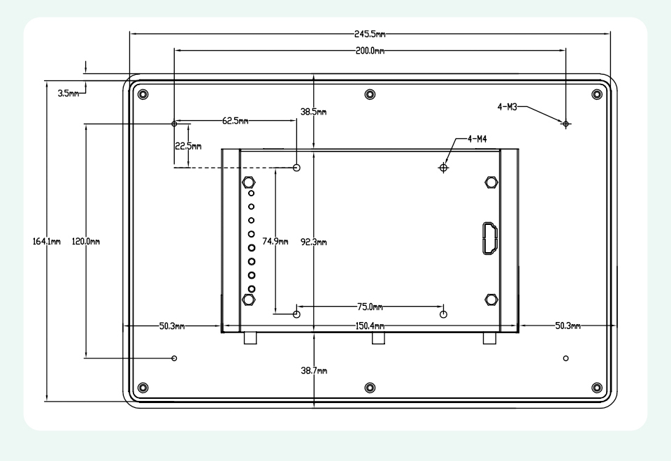 10.1" A133P All in One HMI Android Panel PC, IPS, AL Frame