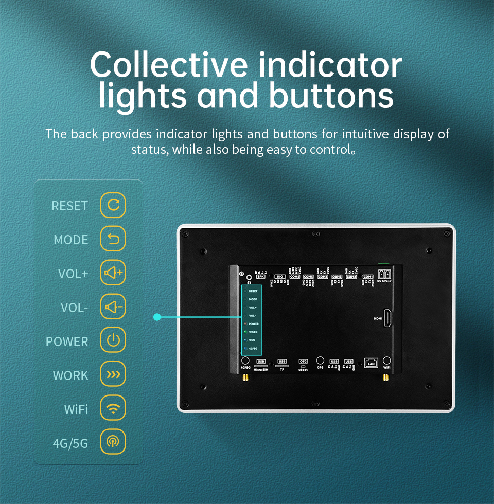 7" A133P All in One HMI Android Panel PC, IPS, AL Frame