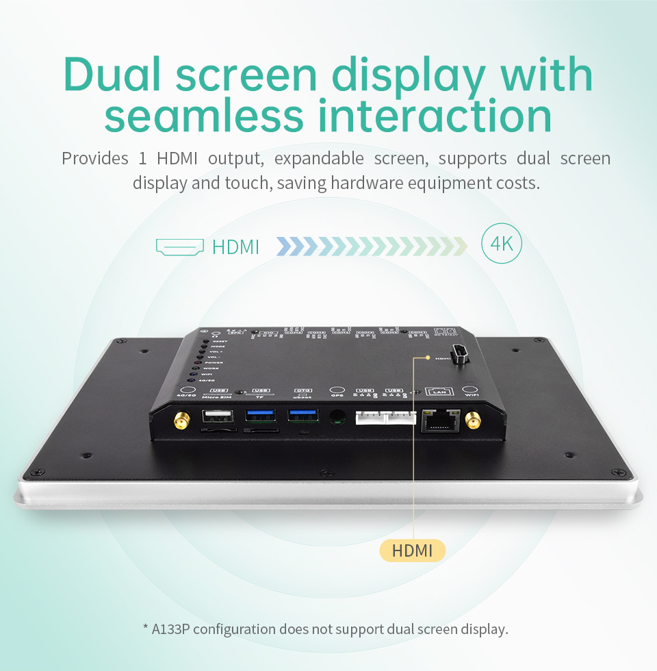 10.1" A133P All in One HMI Android Panel PC, IPS, AL Frame