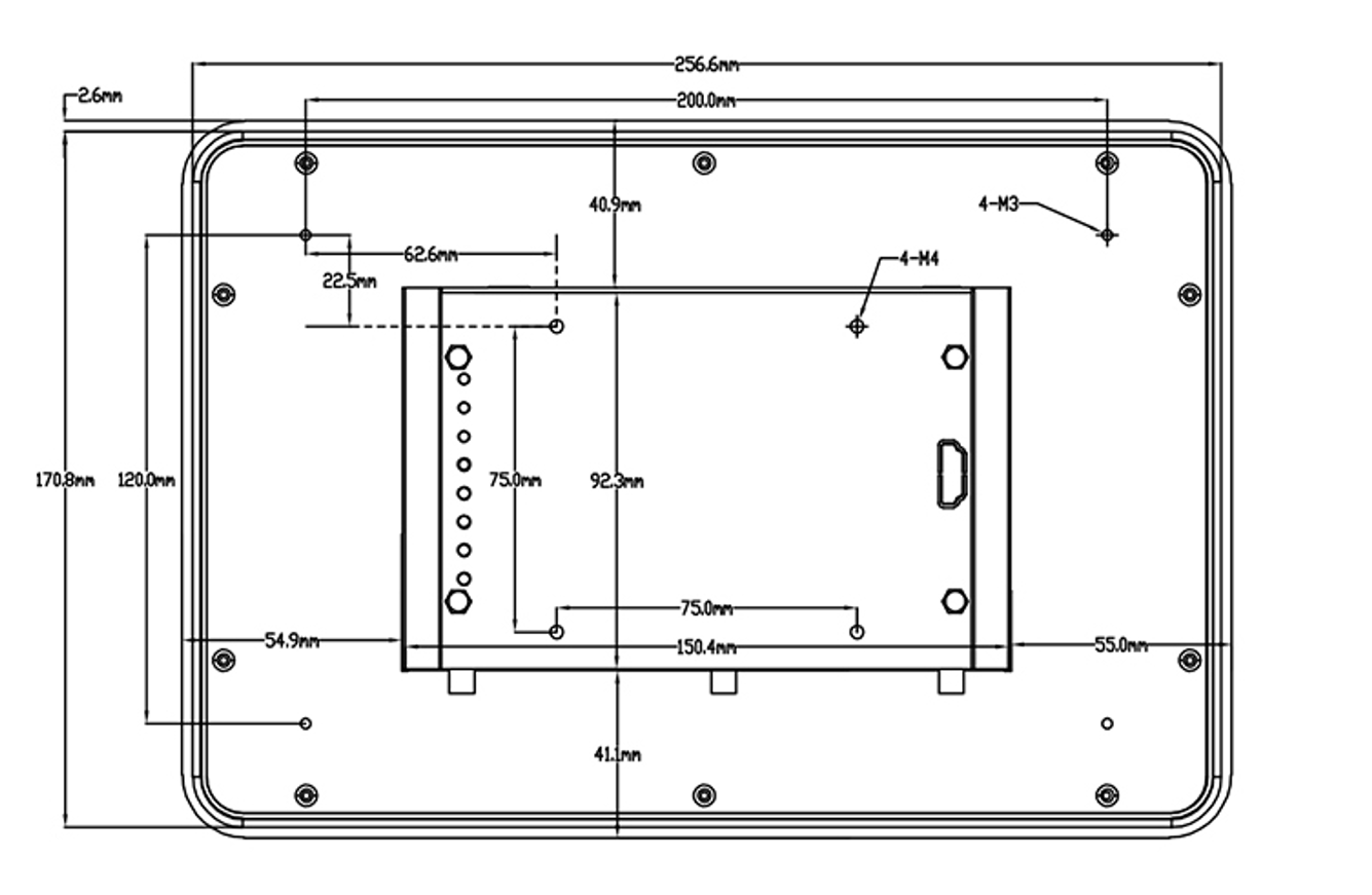 10.1" RK3288 All in One HMI Android Panel PC, IPS, ABS Frame