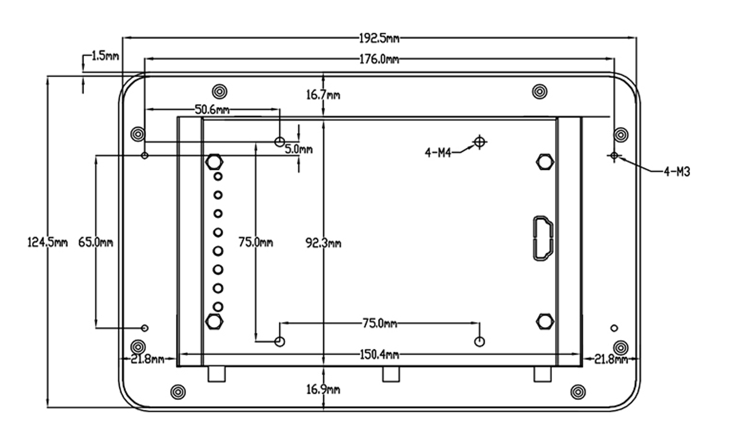 7" RK3576S All in One HMI Android Panel PC, IPS, ABS Frame