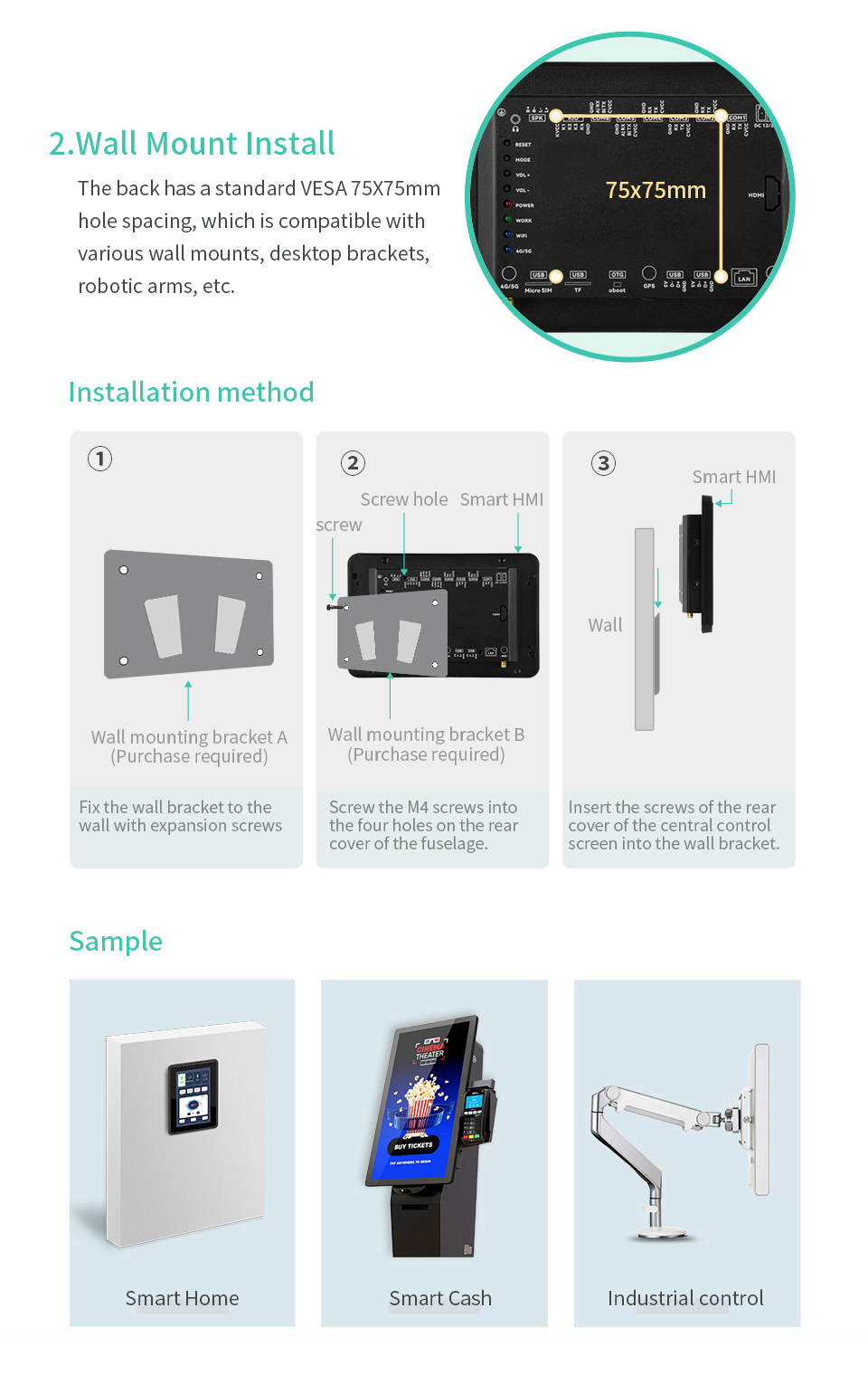 10.1" A133P All in One HMI Android Panel PC, IPS, ABS Frame