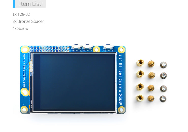 2.8″ SPI TFT LCD | Resistive Touch | 320×240 | SPI Interface | User Keys