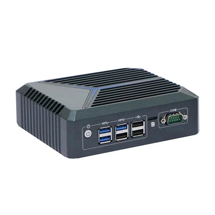 Intel Celeron J6412 Fanless Aluminum Industrial Mini PC – DDR4, 3× LAN, 1× COM
