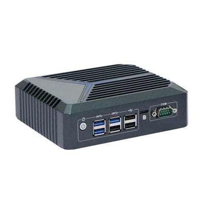 Intel Celeron J6412 Fanless Aluminum Industrial Mini PC – DDR4, 3× LAN, 1× COM