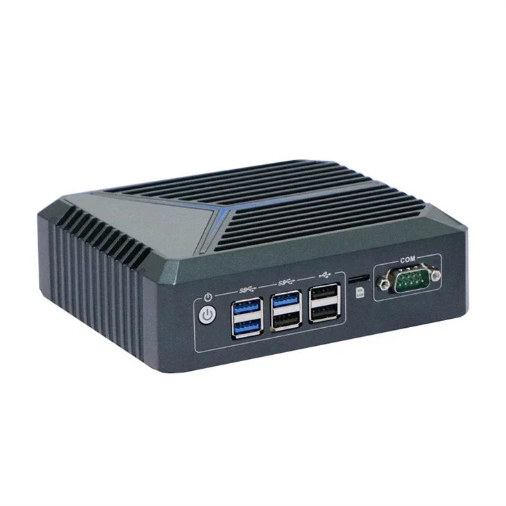 Intel Celeron J6412 Fanless Aluminum Industrial Mini PC – DDR4, 3× LAN, 1× COM