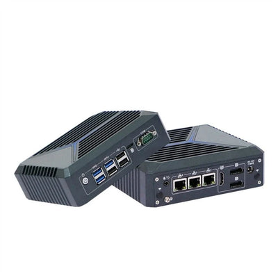 Intel Celeron J6412 Fanless Aluminum Industrial Mini PC – DDR4, 3× LAN, 1× COM